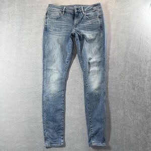 G-STAR RAW Midge Zip Mid Skinny Jeans Womens 31x30 Light Wash Stretch Whiskered